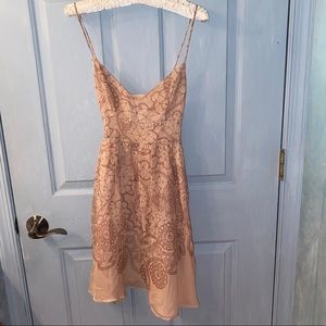 Light pink pattern spaghetti strap dress